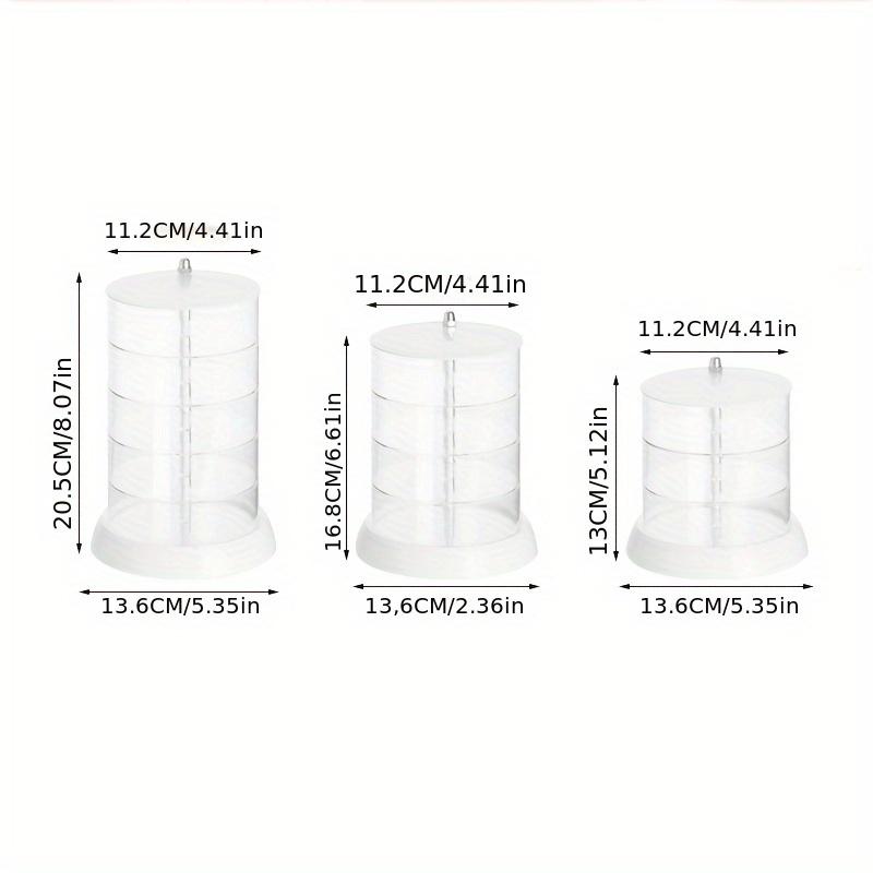 Multi-layer rotating white plastic jewelry storage box, transparent anti-oxidation hair accessories and hair ring display tray