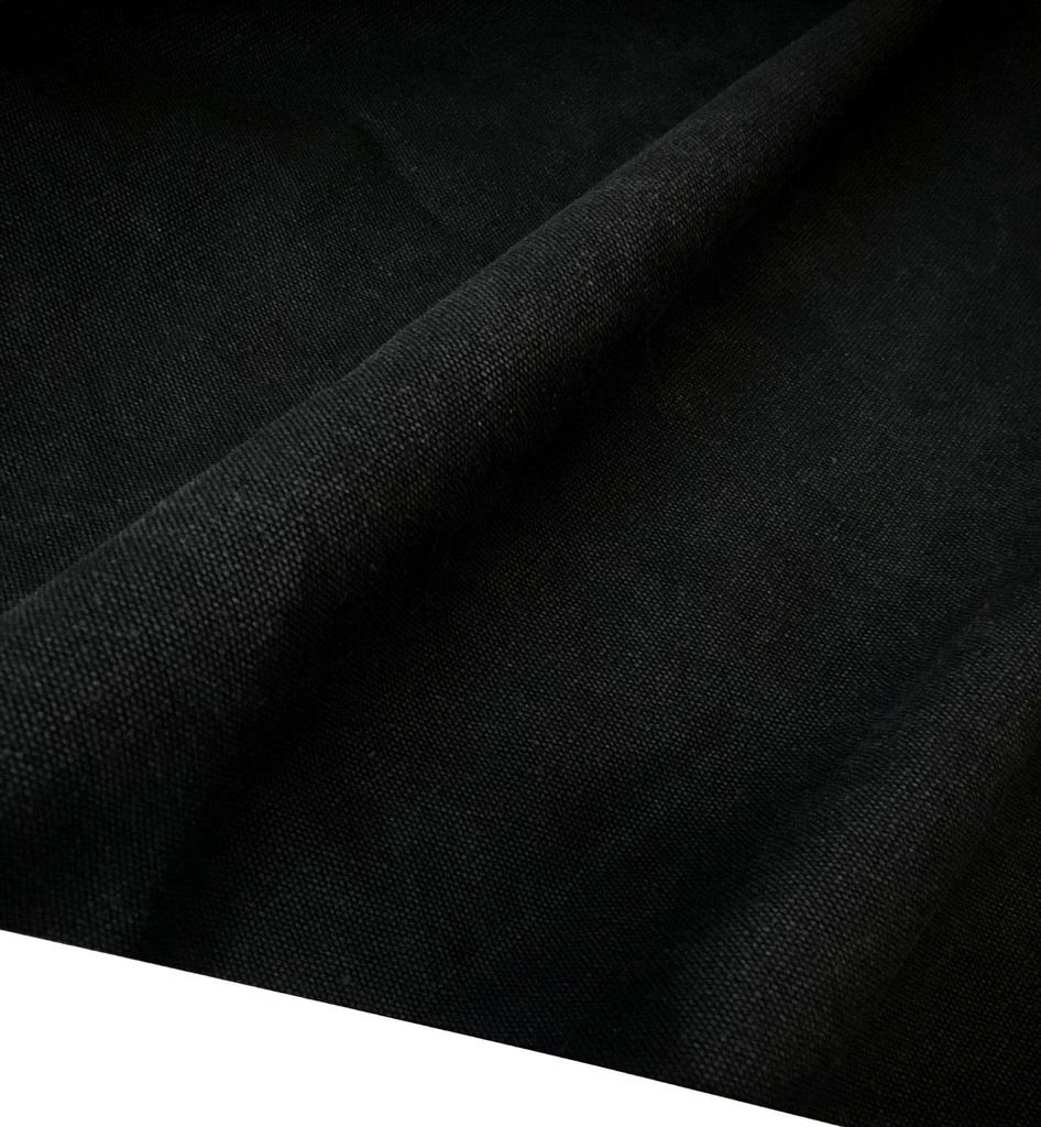 Washed Canvas Washable Discoloration Canvas Thick Plain Fabric Canvas Fabric Campus Fabric Cotton Craft Handmade (Black 1m)