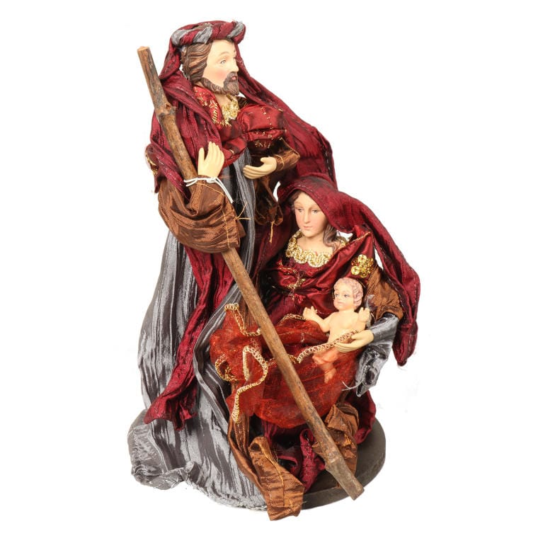 Christmas Nativity Scene Love of the Holy Family made of Linen Fabric 30 cm