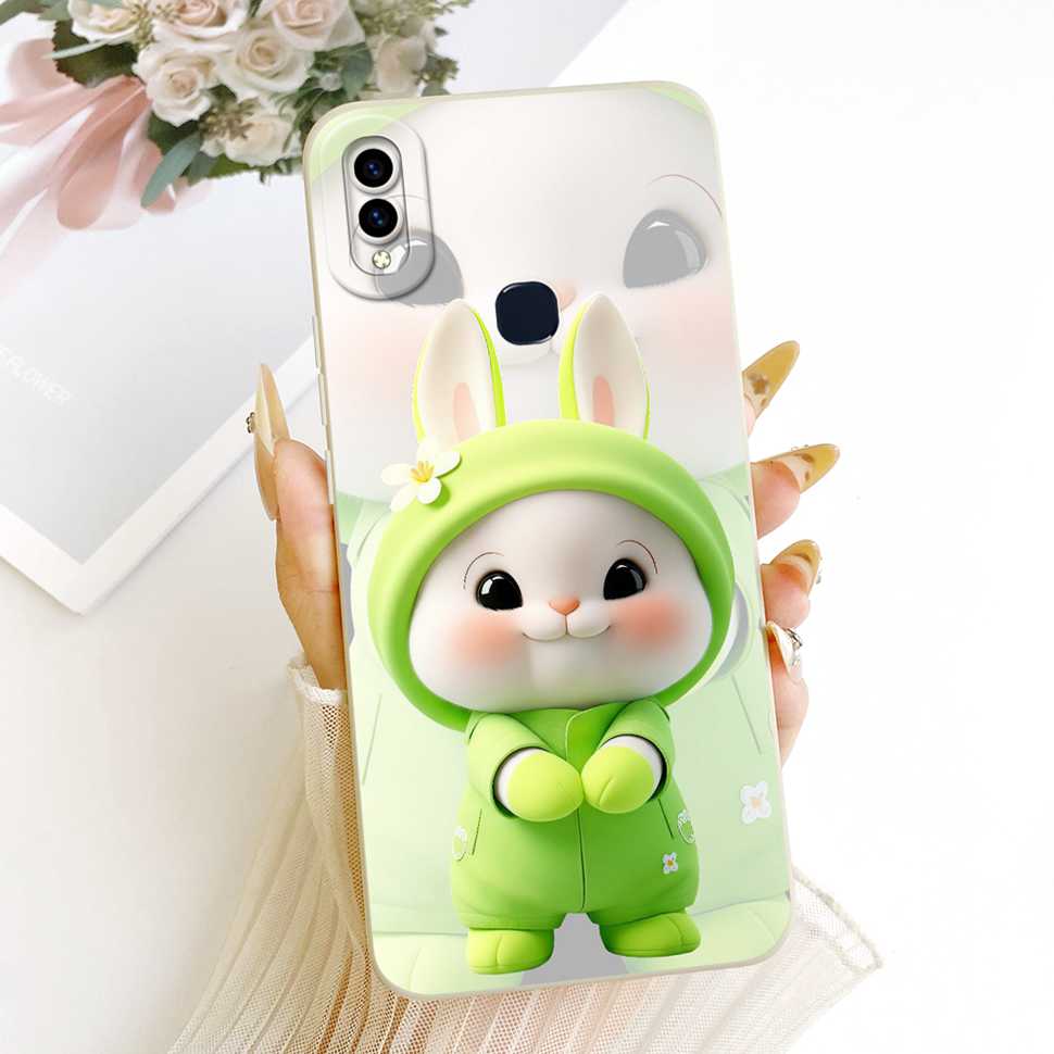 6.3" For Vivo V11i Cover Cute Cat Rabbit Protective Shockproof Case Vivo V11i V 11i 1806 VivoV11i Soft Silicone Phone Casing