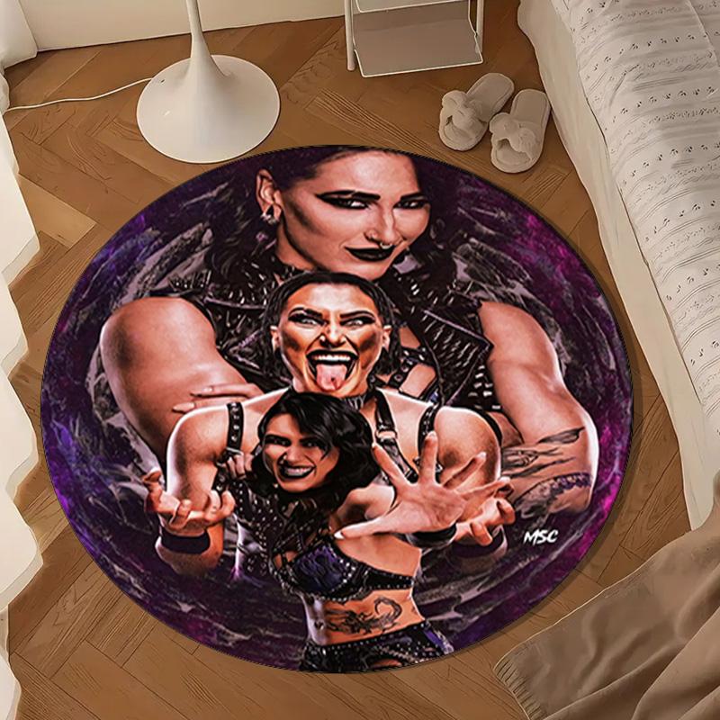 Dark Rhea wrestler Fashion Round Rug for Livingroom,Bedroom, Palyroom, Chair Rug, Area rug, Circle Carpet, Large Size Fan Christmas gift