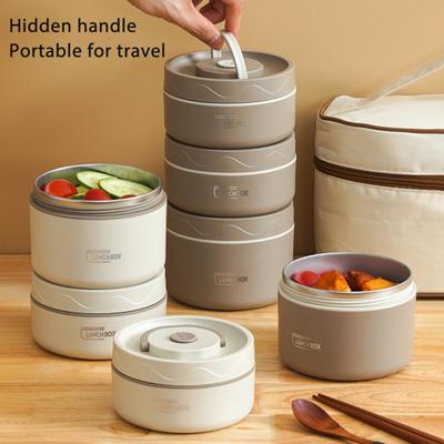 Isolierte Lunchbox Set 2/3/4 Etagen Separate Stapelbare Thermische Lebensmittelbehälter Mikrowellengeeignete Bento Box für Arbeit und Reise