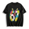 Baseball Themed No.67 Print Casual Short Sleeve Trendy Unisex Top Pure Cotton T-shirt