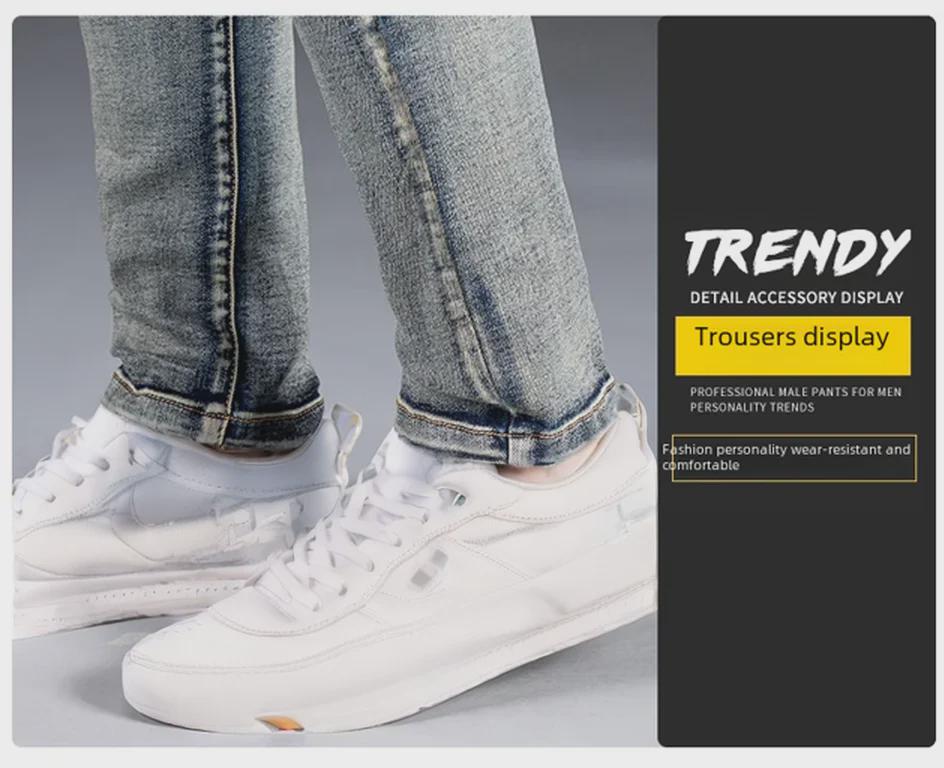 Herren Slim Fit Splicing Jeans: Neue stylische, schlichte und vielseitige Hosen.