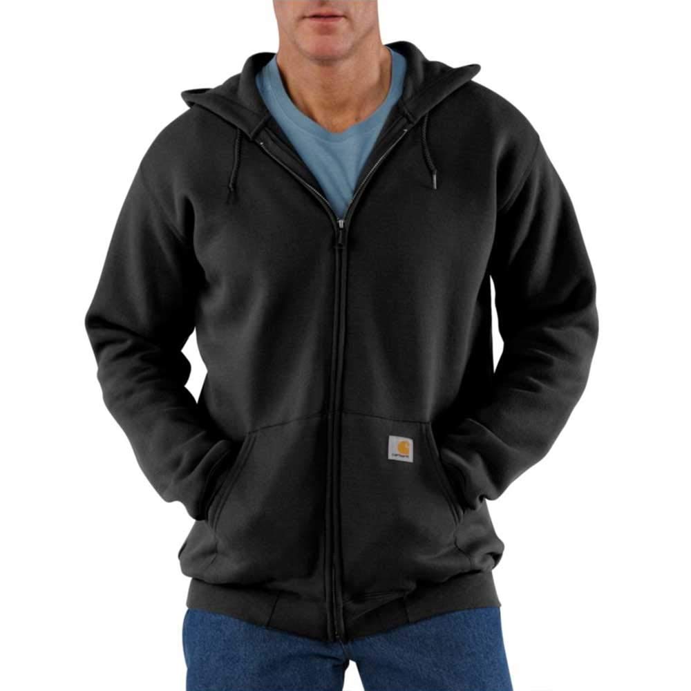 Carhartt Midweight Hooded Sweatshirt K122 US Black (Carhartt) Men's Zip-Front Size X-Large Color