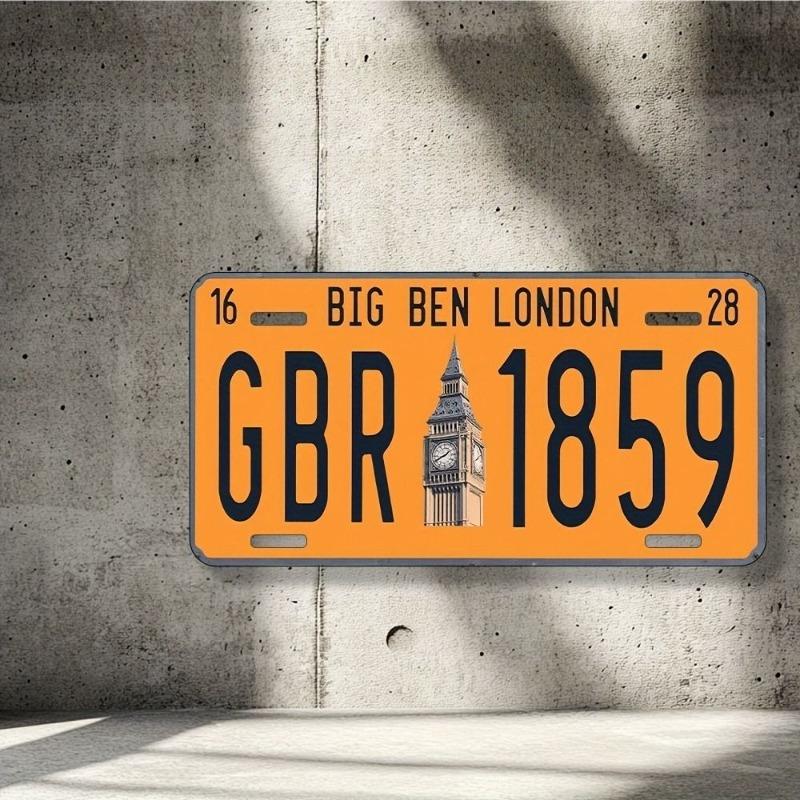 Retro Car 2D Metal Sign, Aluminum Wall Decor 15x30cm
