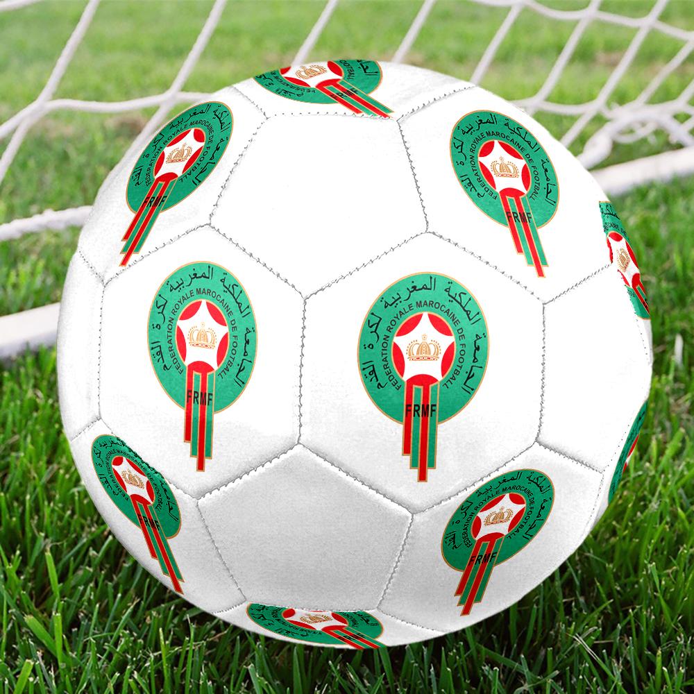 Morocco National FC Size5 Soccer Ball, Colorful, Suitable for All Ages, Machine-stitched, PVC Material, Competition Grade,durable and High Bounce