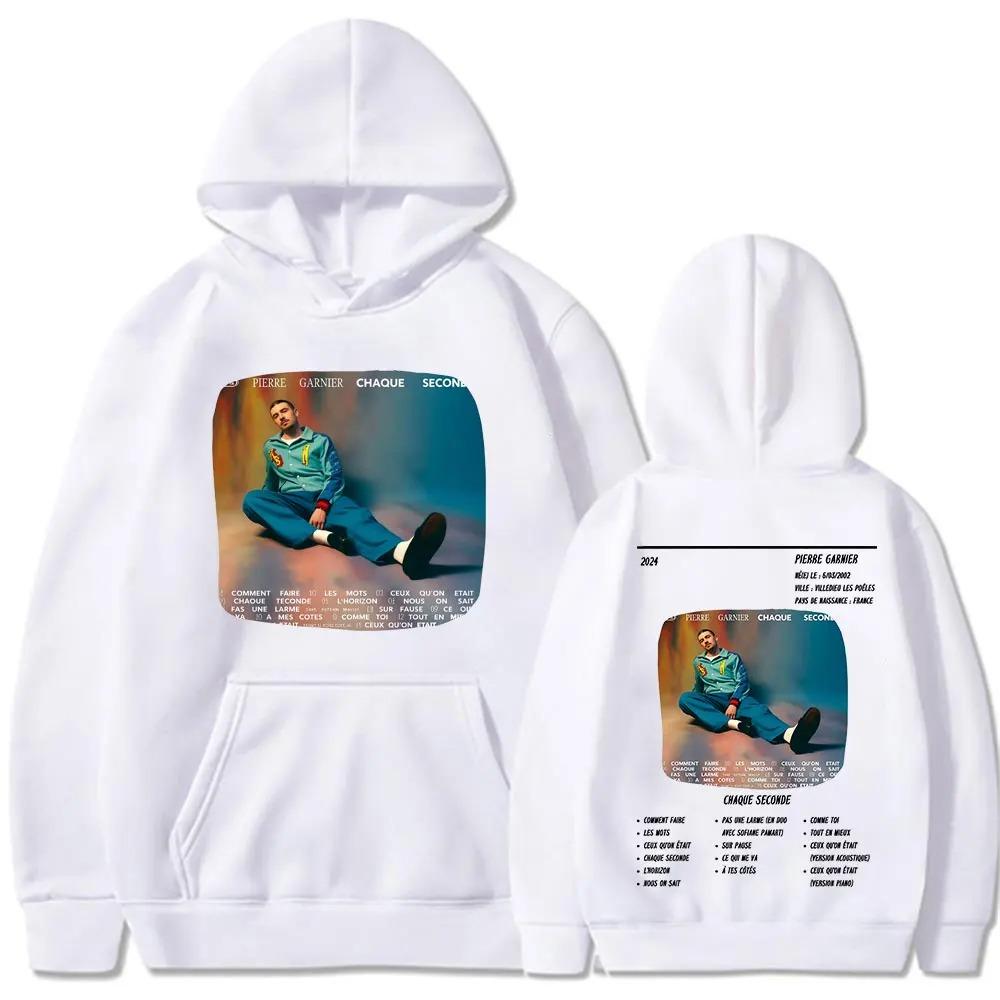 Men Women Clothing Pierre Garnier Chaque Seconde Album Hoodies Casual Oversized Sweatshirts Vintage Long Sleeve Pullover
