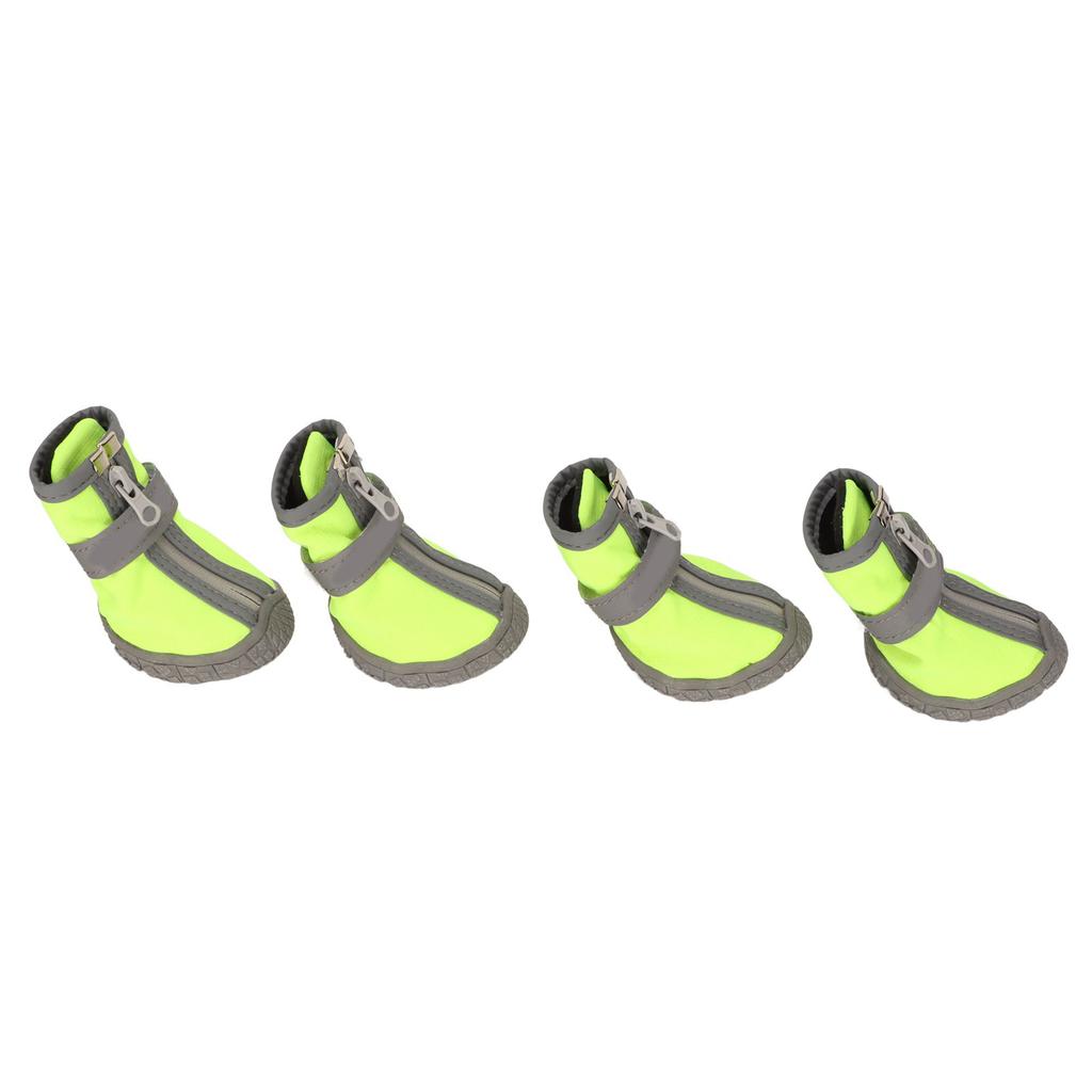 Dog Warm Boot Waterproof Breathable Reflective Prevent Slip Soft Sole Puppy Shoes for Outdoor Green