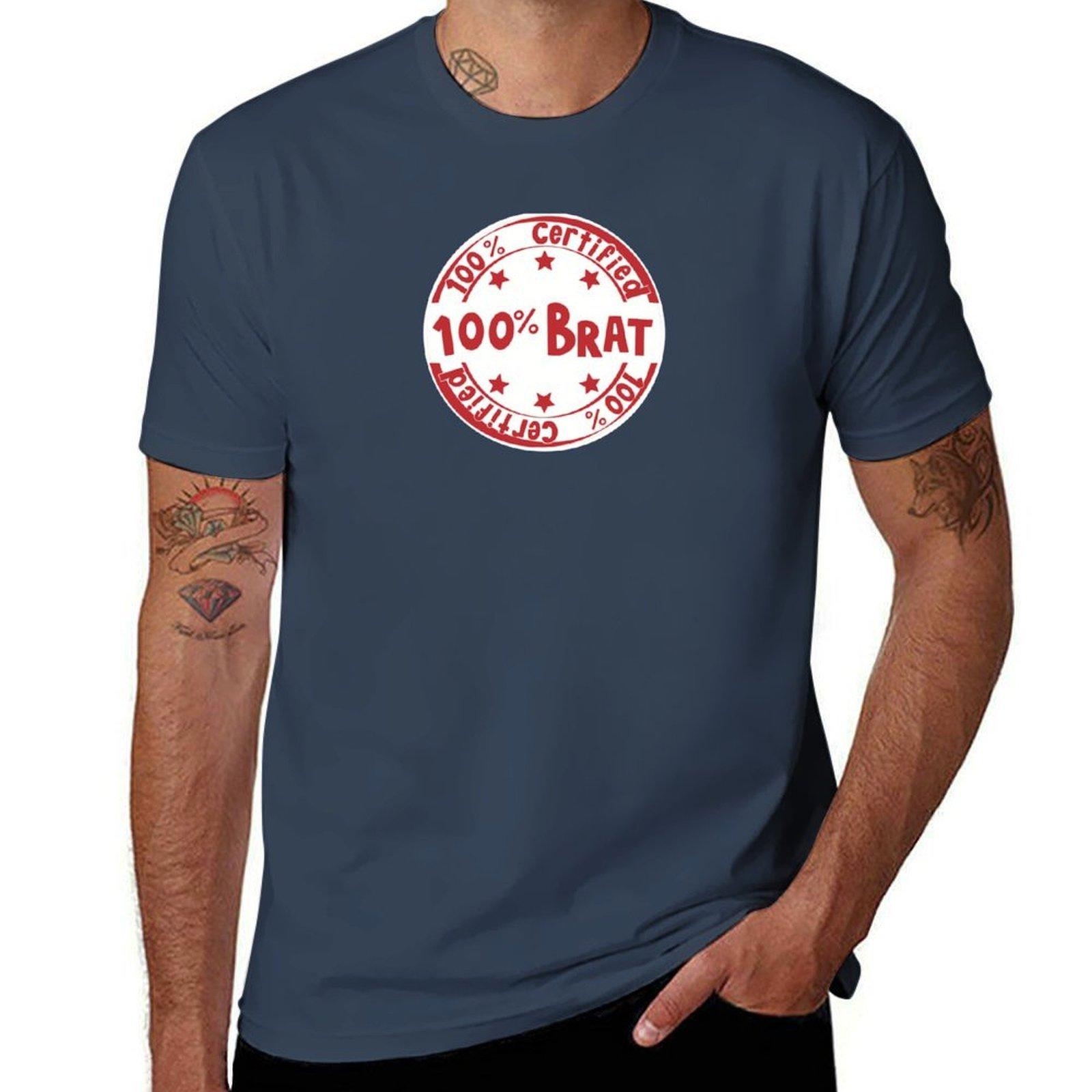 100 Certified Brat Stamp TShirt All Weather Casual Short Sleeve S