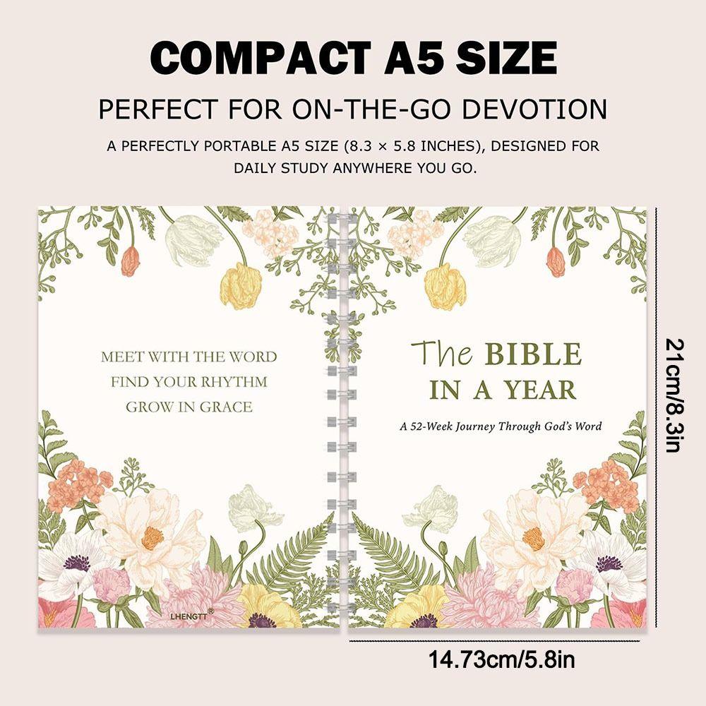 Heiß Spiralgebunden Die Bibel in einem Jahr durch Gottes Wort Ein 52-Wochen-Studium Spiralbibel des Jahres Bibel-Tagebuch Buch für Frauen