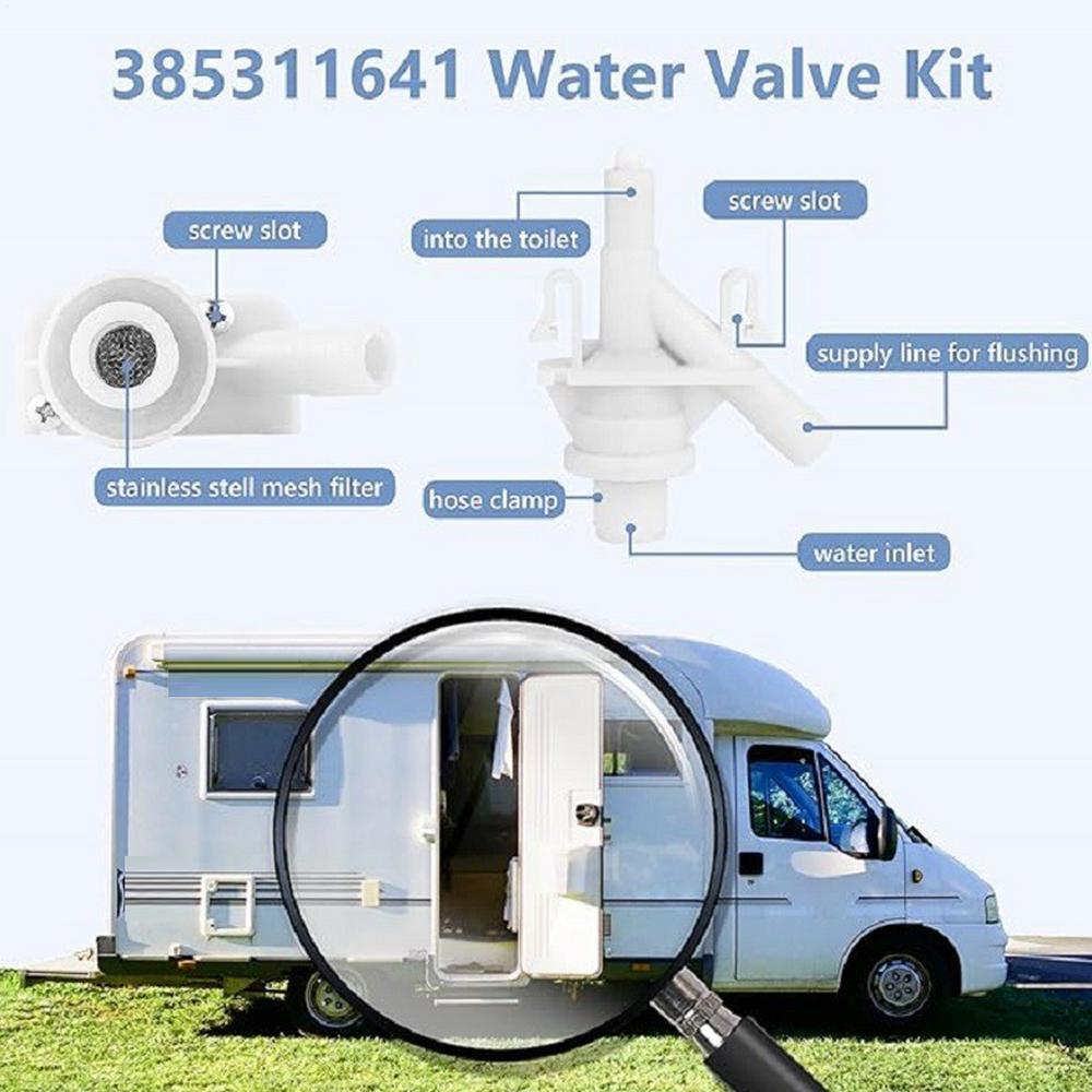 Motor Home Toilet Water Valve Mobile Home Flush Toilet Valve Replacement Leak-Proof Vehicle Interior Tools For Stage