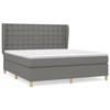 VidaXL Lit à sommier tapissier avec matelas Gris foncé 180x200cm Tissu - Modèle 3128862