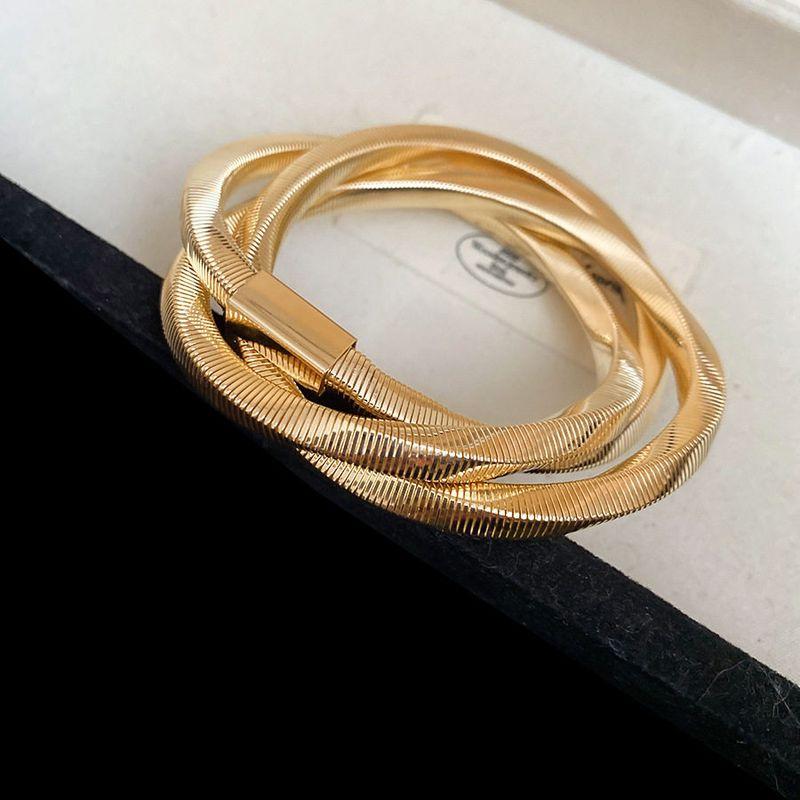 European and American Metal Winding Thread Vortex Bracelet European and American Personality Cold Wind Bracelet Light Luxury High Sense Hand Jewelry