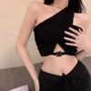 Women's Crop Top Sleeveless Camisole Hanging Neck Off Shoulder Slim Tops