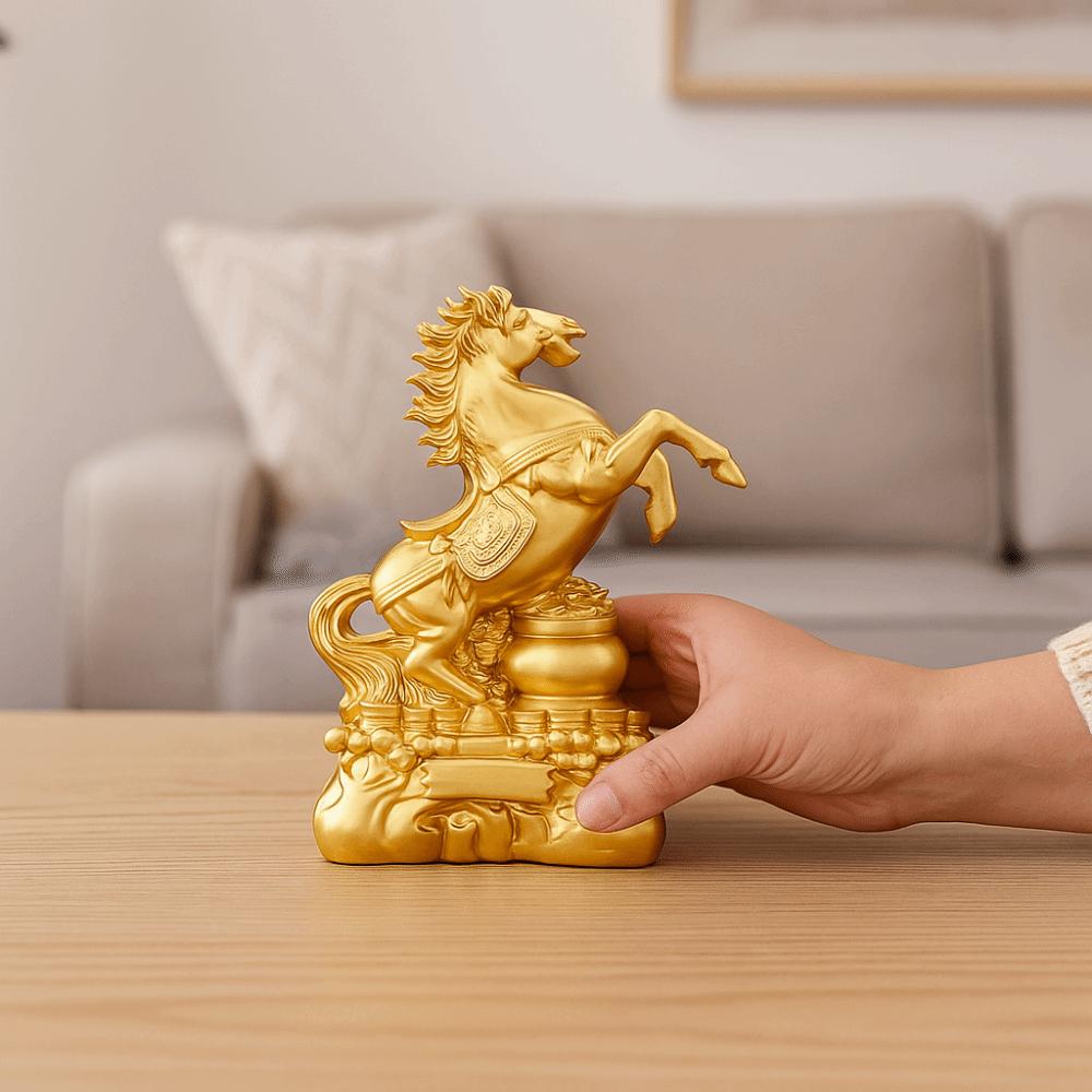 Lucky Charm Zodiac Animal Horse Sculpture Creative Cute PVC Statue Fortune Wealth Feng Shui Design Desktop Ornament