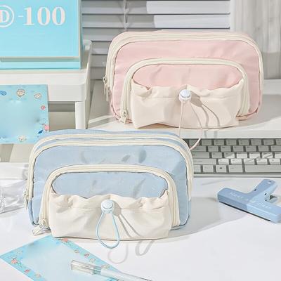 Cute Pencil Bag with Pull String Closure and Large Capacity Perfect for School Supplies Organization Kawaii Pencil Case