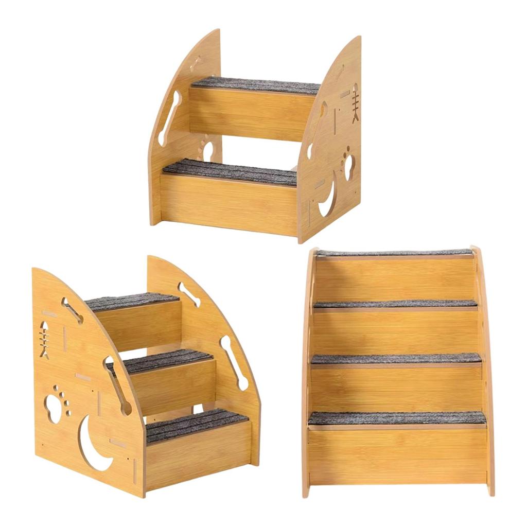 Dog Stair Pet Climbing Steps Wood Comfortable Wear Resistant Pet Stairs for Indoor Bed Couch Sofa Small Dogs and Cats
