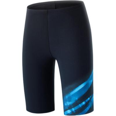 Anta Color Block Quick-Dry Breathable Swim Trunks Men Swimwear Black Bright-Blue 1824532402-6