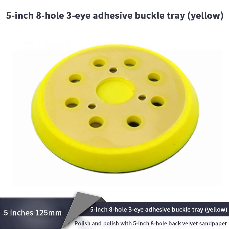 

5 Inch 8 Holes Grinder Sandpaper Tray For Disc Grinder Backing Pad Hook And Loop 125mm Pneumatic Polishing Machine