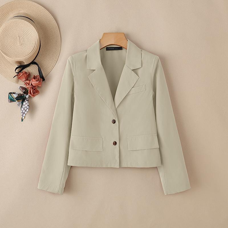 

Жіноча повсякденна блуза-кардиган з відкладним коміром і довгим рукавом ZANZEA L абрикосовий