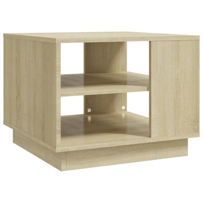 VidaXL Table basse Chêne Sonoma 55 x 55 x 43 cm Aggloméré