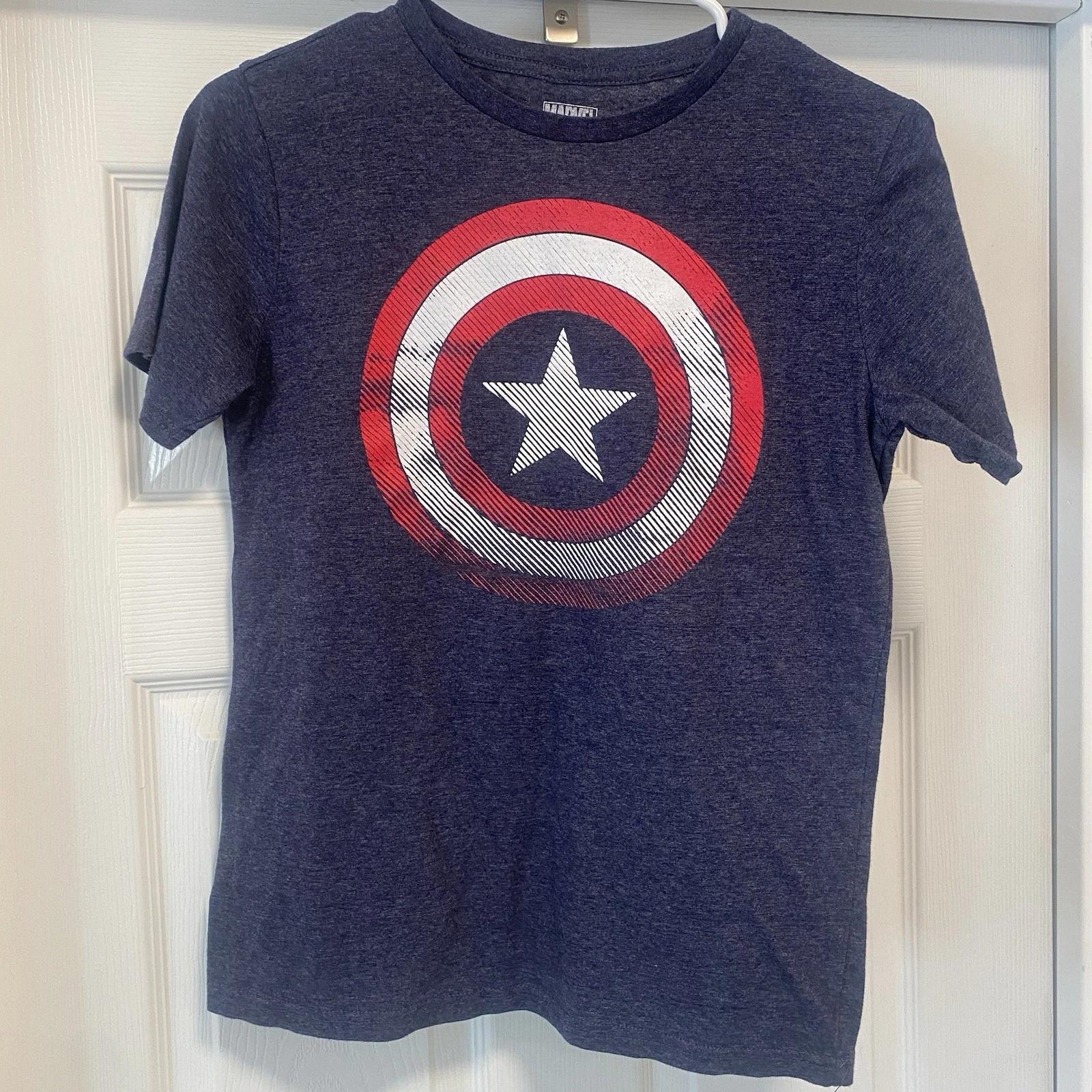 

Distressed Marvel Youth Large Blue Captain America T-Shirt XL