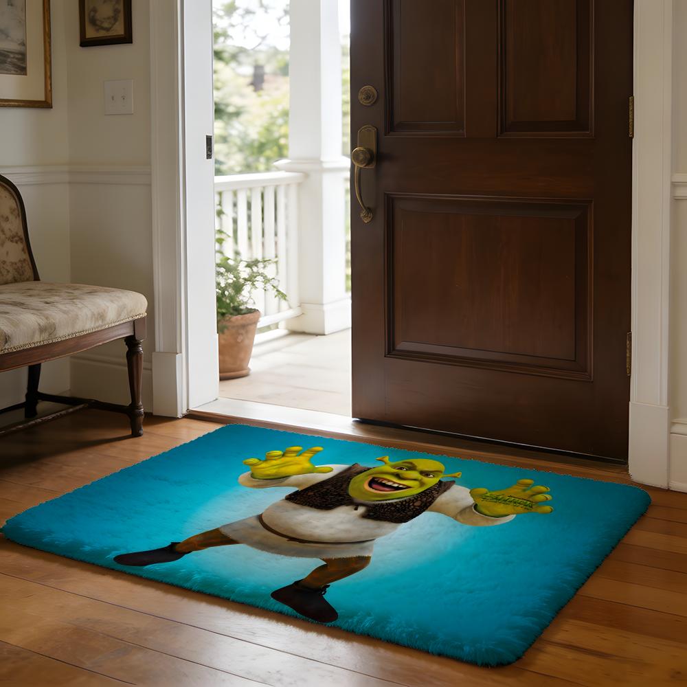 Kwaii Anime SShrekS Floor Mat Soft Flannel Absorbent Mat Non-Slip Rug Home Bedroom Bathroom