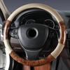 2024 Wood Grain Car Steering Wheel Cover PU Leather Luxury Universal Auto Steering Wheel Protector 38CM/15" Anti-Slip Breathable