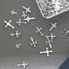 Minimalist Cross Nail Alloy Charms 30Pcs Box White K Diamond Metal Nail Accessories for DIY Nail Art Design