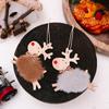 1PC Cute Christmas Tree Decor Xmas New Year Xmas Party Decor Wooden Plush Deer Pendant