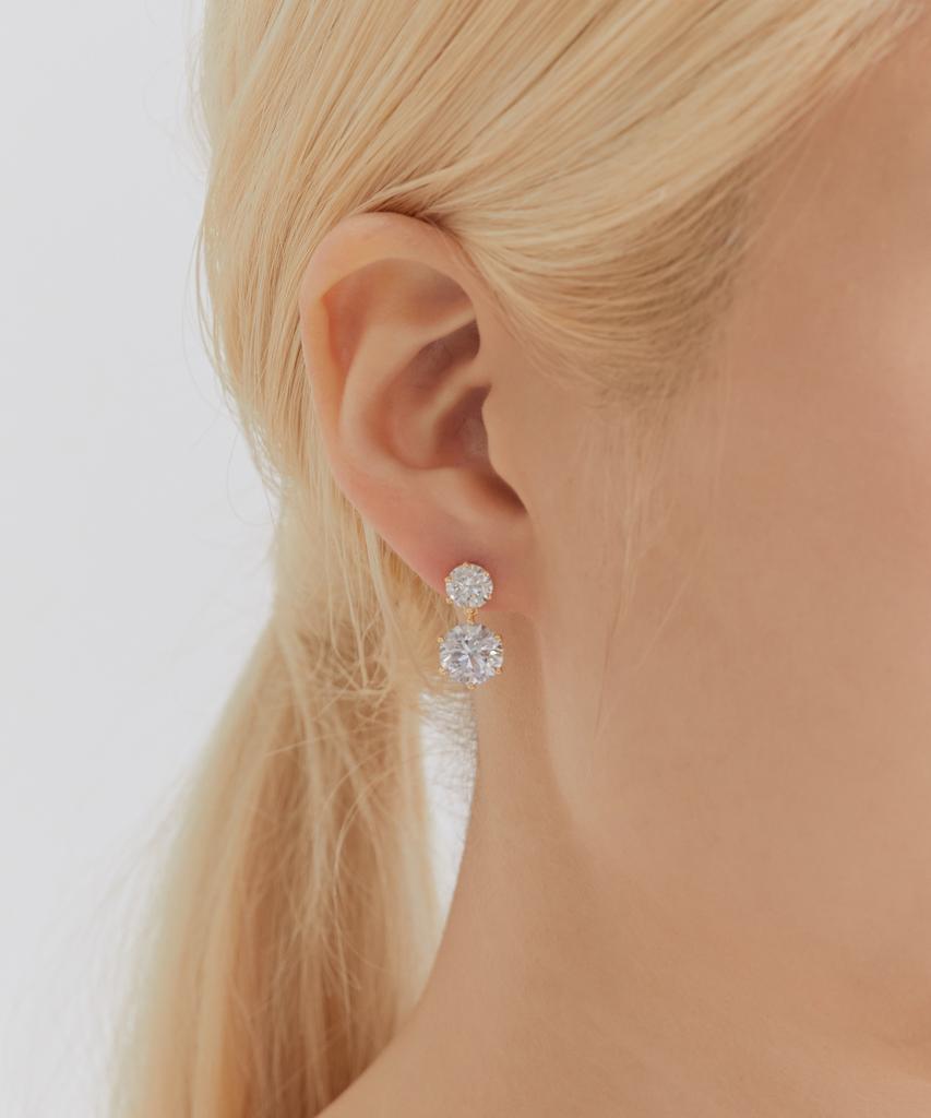 Jyddm 6-Prong Modern Drop Stud Earrings