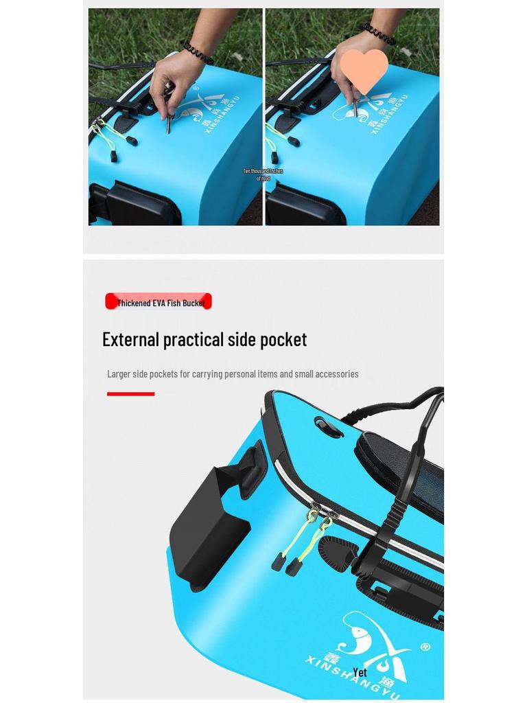 Collapsible Fishing Bucket: Durable Live Fish Box & Container for Fishing Gear