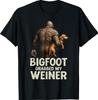 Funny Bigfoot Grabbed My Wiener Dachshund Dog Lover Joke T-Shirt
