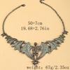 Gothic Punk Exaggerated Shiny Rhinestone Skull Bat Devil Necklace for Women Halloween Jewelry Accessories