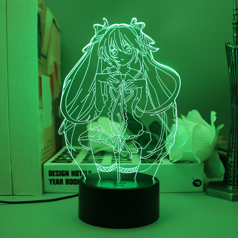 Hatsune Miku Led Night Lights Anime Harajuku Charging Glowing Lamp Home Bedroom Decoration Cartoon Acrylic Desk Lamp Kids Gift