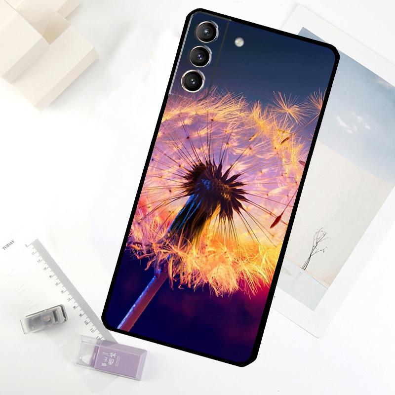Dandelion Flowers Phone Case For Samsung Galaxy S25 S24 S23 S22 S21 S20 Ultra S9 S10 Plus S23 FE S25 FE Cover