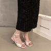Fashion Fashion French Woman Shoes Summer New Square Toe Heels Simple Versatile Women's Sandals Comfort Temperament Women Heeled Sandals