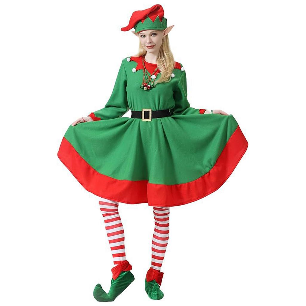 Kerst Dames Pluche Feest Rollenspel Optreden Jurk