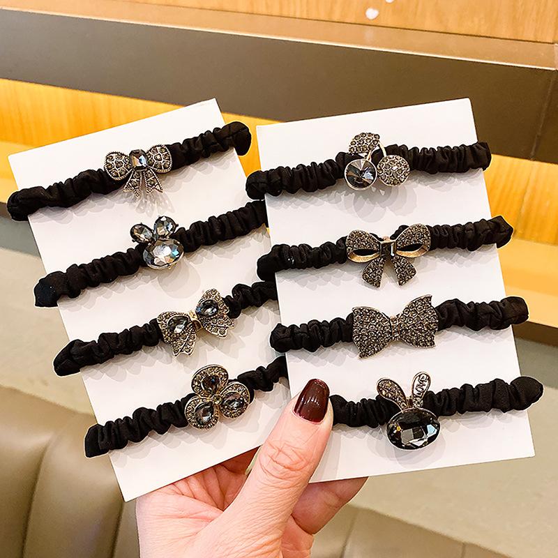 Diadema de aleación Lazo para el pelo - Cuerda para el pelo vintage de alta gama Bucle de intestino delgado Banda elástica - Accesorio para mujer Decoración del pelo