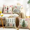 Pillowcase Cartoon Christmas Element Pattern Design Hidden Zipper Non-fading Modern Home Decoration Pillow Cover