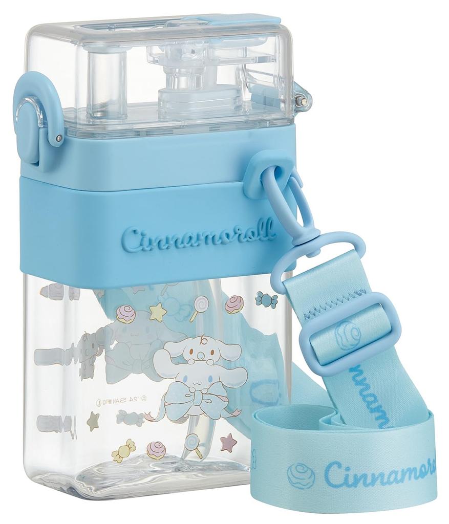 Skater Square 2WAY Water Direct Cover Shoulder Strap Big Bottle, Bottle, 600ml, Straw, Drinking, Included, Included, Sanrio, Cinnamoroll, Ribbon,