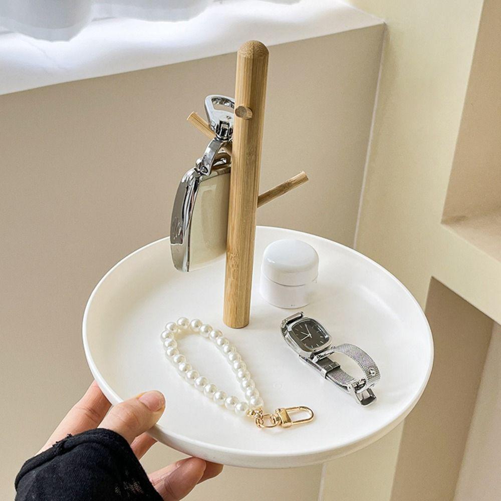 Creative Storage Tray Wooden Bathroom Shelf Miscellaneous Organizer Jewelry Hanging Rack  Candy