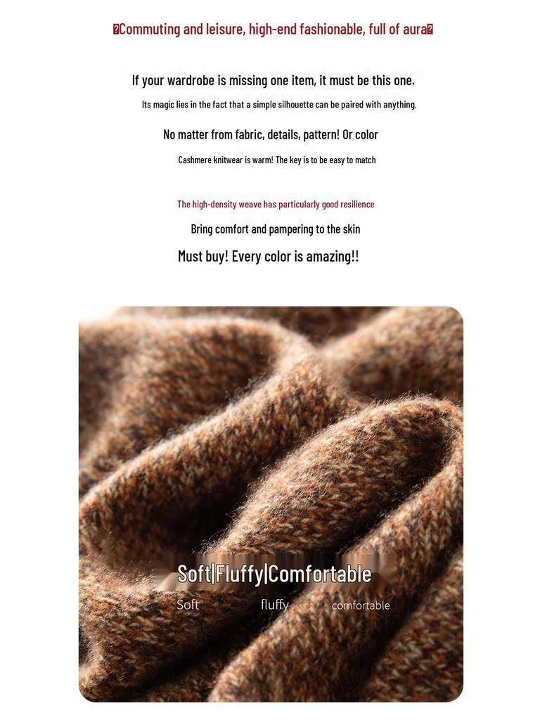 Cozy Cashmere Turtleneck Sweater: Soft, Thick Knit for Autumn & Winter