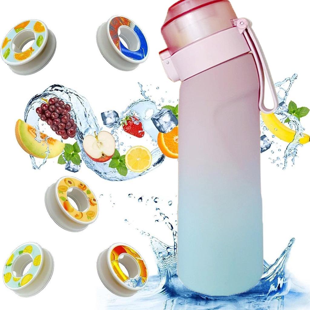 1pc Air Water Bottle With Flavor Pods Portable Transparent Water Cup With Straw Leak Proof Outdoor Sports Cups Scent Water Cup