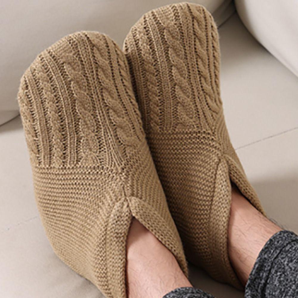 Ankle Tube Winter Floor Socks Non-slip Knitted Sleeping Socks Thicken Plush Socks  Men