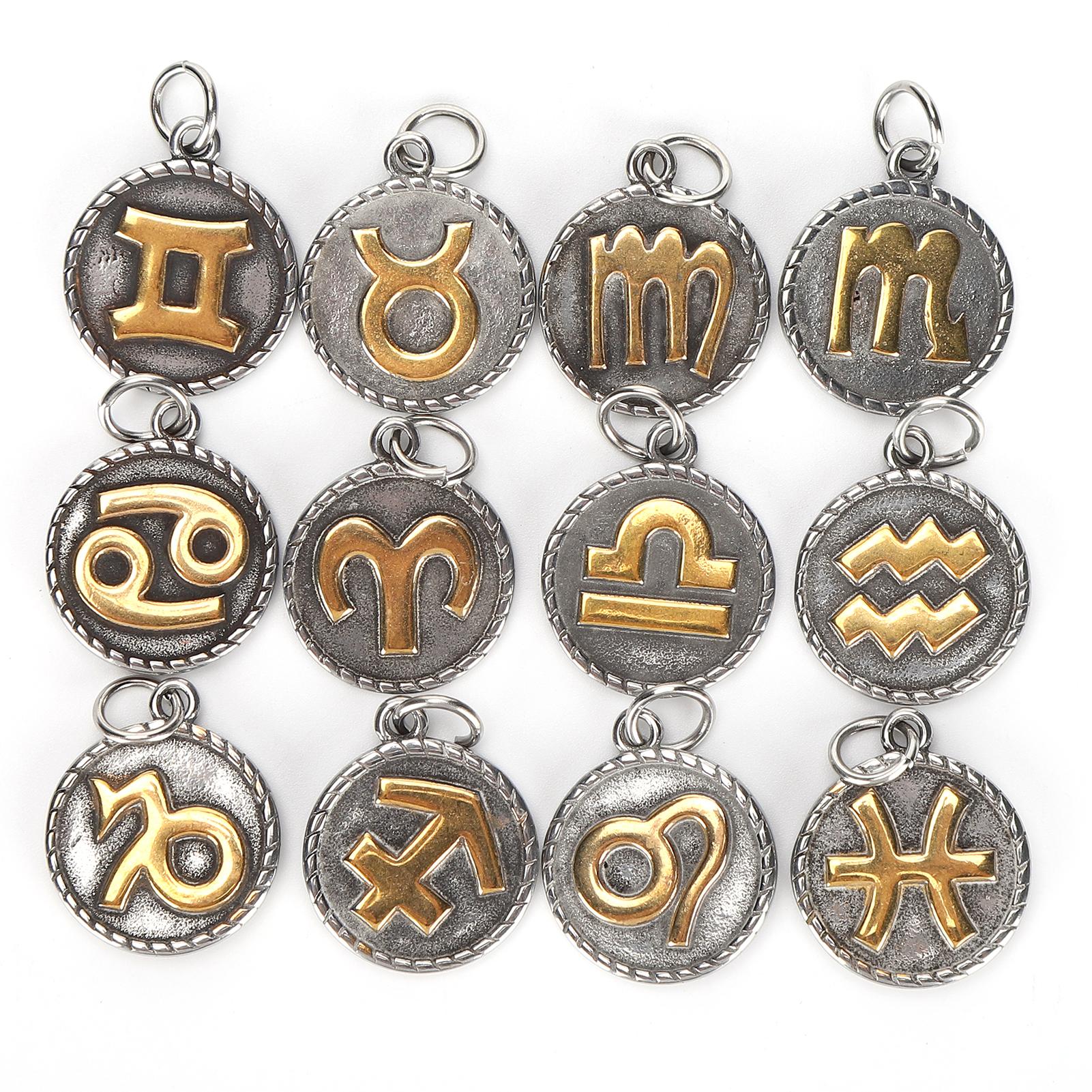

12 шт. Подвеска в виде созвездий из нержавеющей стали, круглая форма, украшения, сделай сам, ювелирные изделия, принадлежности