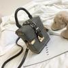Feel 2025 new women's bag belt buckle rivet box bag small square bag fashionable retro portable messenger bag