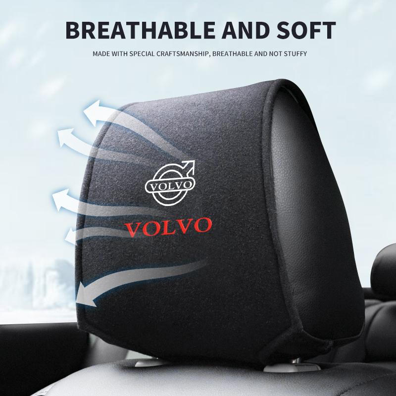 1PCS Car Styling Car Seat Headrest Pillow Cover For Volvo Xc60 Xc90 V40 V60 S60 V50 V90 S80 C40 XC40 V70 XC70 C30 C70 T5 T6