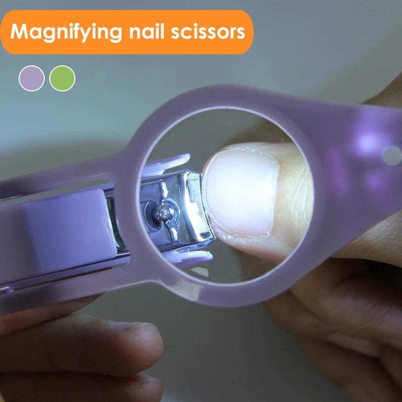 High Qualit LED Light Magnifier Nail Clippers LED Magnifier Illuminated Cutters Home Practical Multi-Function Nail Clippers
